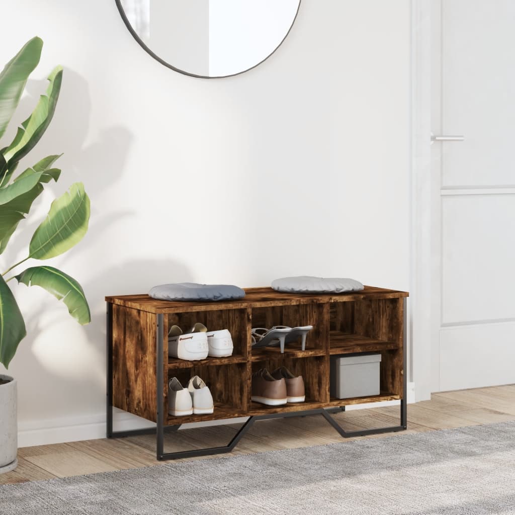 Scarpiera Rovere Fumo 90x38x45,5 cm in Truciolato - homemem39