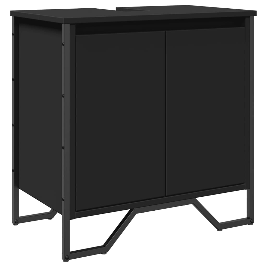 Mobile Lavabo Bagno Nero 60x35x60 cm in Truciolato | homemem39