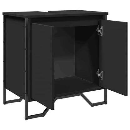 Mobile Lavabo Bagno Nero 60x35x60 cm in Truciolato | homemem39