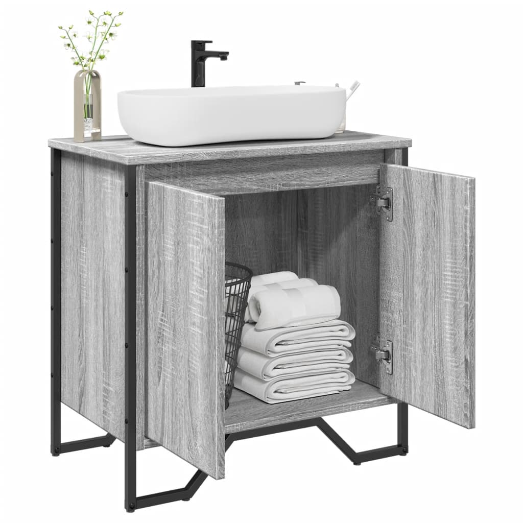 Mobile Lavabo Bagno Grigio Sonoma 60x35x60 cm in Truciolato | homemem39