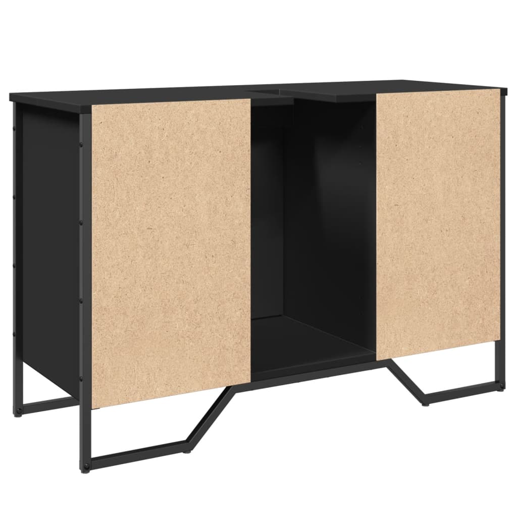 Mobile Lavabo Bagno Nero 91x35x60 cm in Truciolato | homemem39