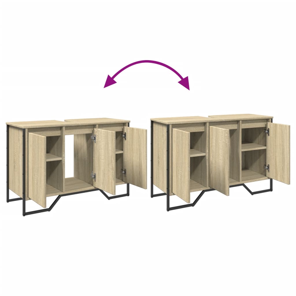 Mobile Lavabo Bagno Rovere Sonoma 91x35x60 cm in Truciolato | homemem39