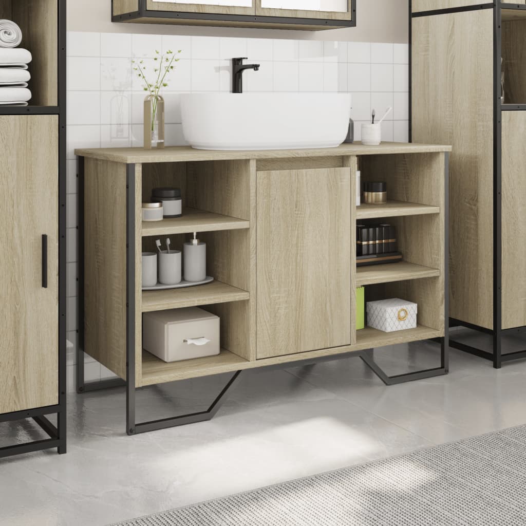 Mobile Lavabo Bagno Rovere Sonoma 91x35x60 cm in Truciolato | homemem39