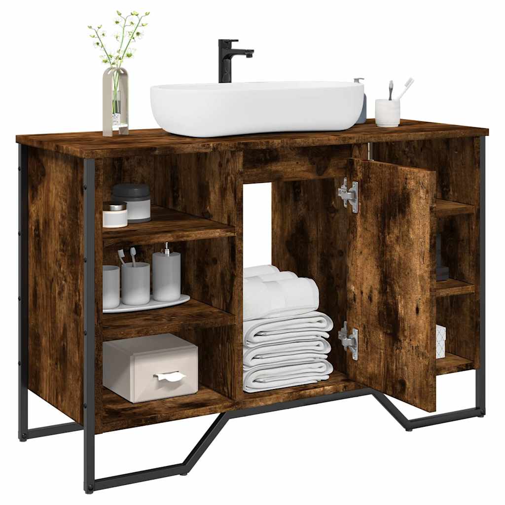 Mobile Lavabo Bagno Rovere Fumo 91x35x60 cm in Truciolato | homemem39