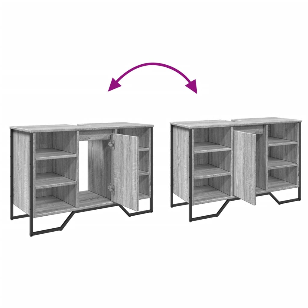 Mobile Lavabo Bagno Grigio Sonoma 91x35x60 cm in Truciolato | homemem39