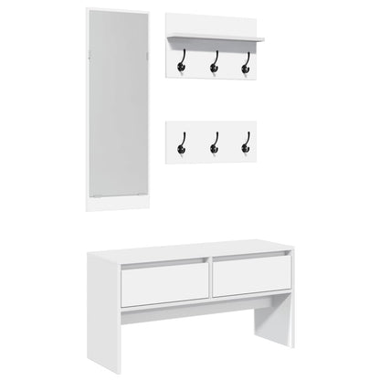 Set Mobili da Ingresso 4 pz Bianco in Legno Multistrato | homemem39
