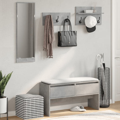 Set Mobili da Ingresso 4 pz Grigio Cemento in Legno Multistrato | homemem39