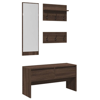Set Mobili da Ingresso 4 pz Rovere Marrone in Legno Multistrato | homemem39