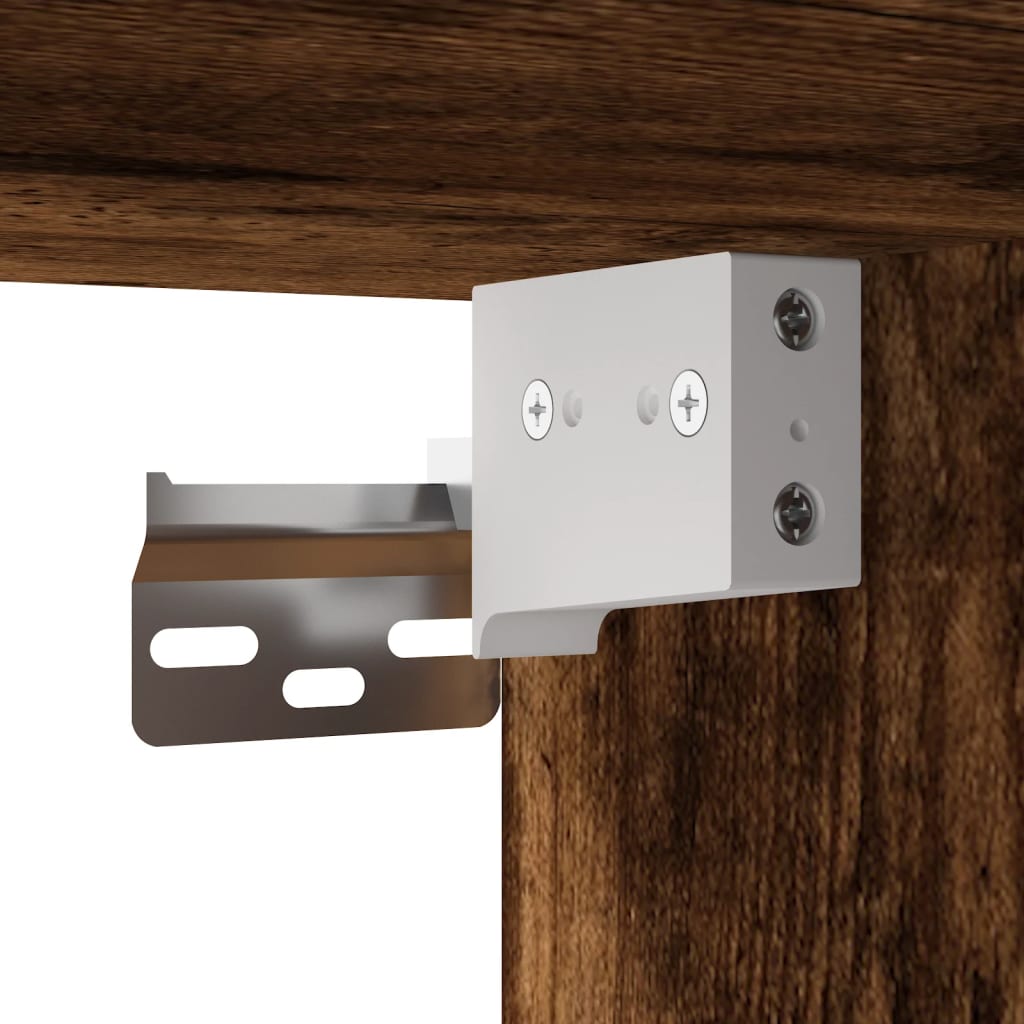 Armadietto Vetrina Rovere Fumo 100x15x58 cm Legno Multistrato | homemem39