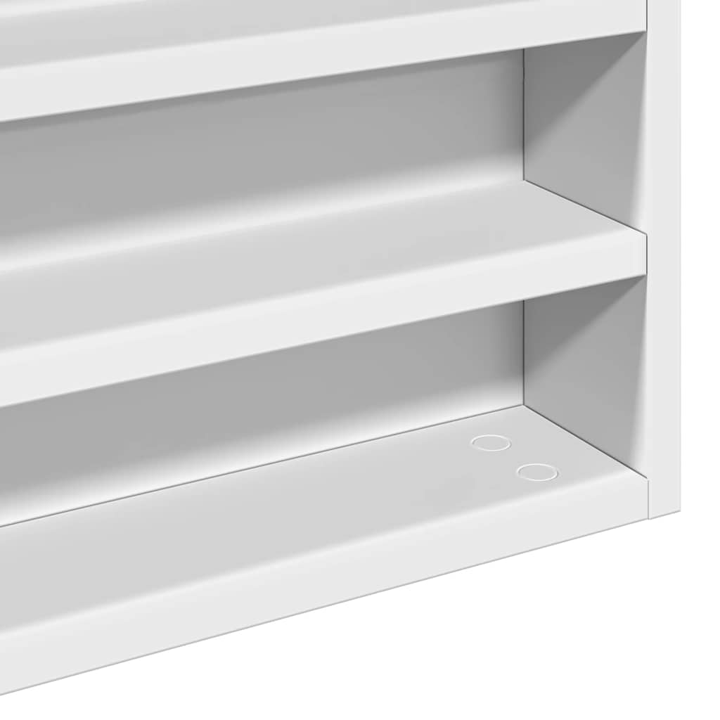 Armadietto con Vetrina Bianco 100x8,5x75 cm Legno Multistrato | homemem39
