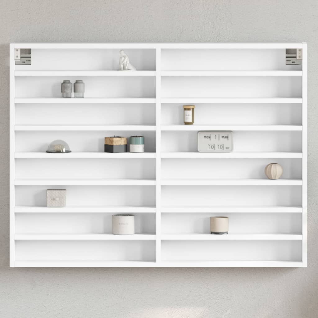 Armadietto con Vetrina Bianco 100x8,5x75 cm Legno Multistrato | homemem39