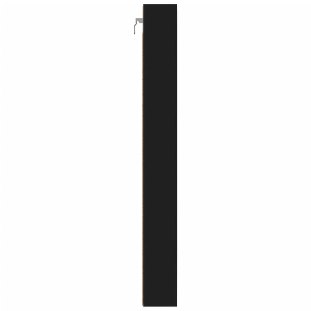 Armadietto con Vetrina Nero 100x8,5x75 cm Legno Multistrato | homemem39