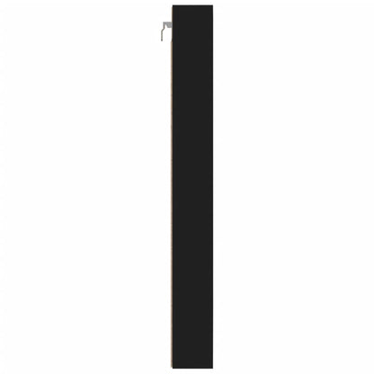 Armadietto con Vetrina Nero 100x8,5x75 cm Legno Multistrato | homemem39