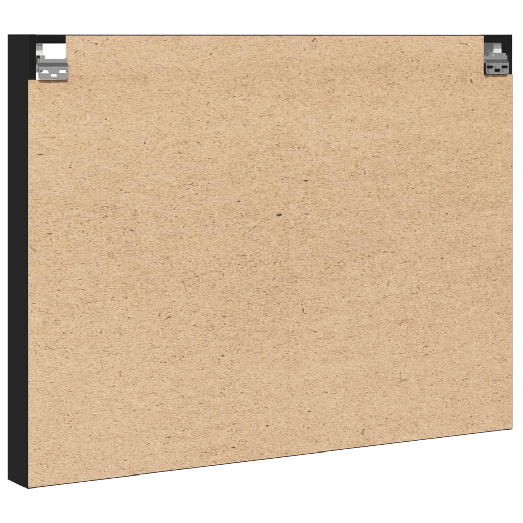 Armadietto con Vetrina Nero 100x8,5x75 cm Legno Multistrato | homemem39