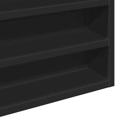 Armadietto con Vetrina Nero 100x8,5x75 cm Legno Multistrato | homemem39