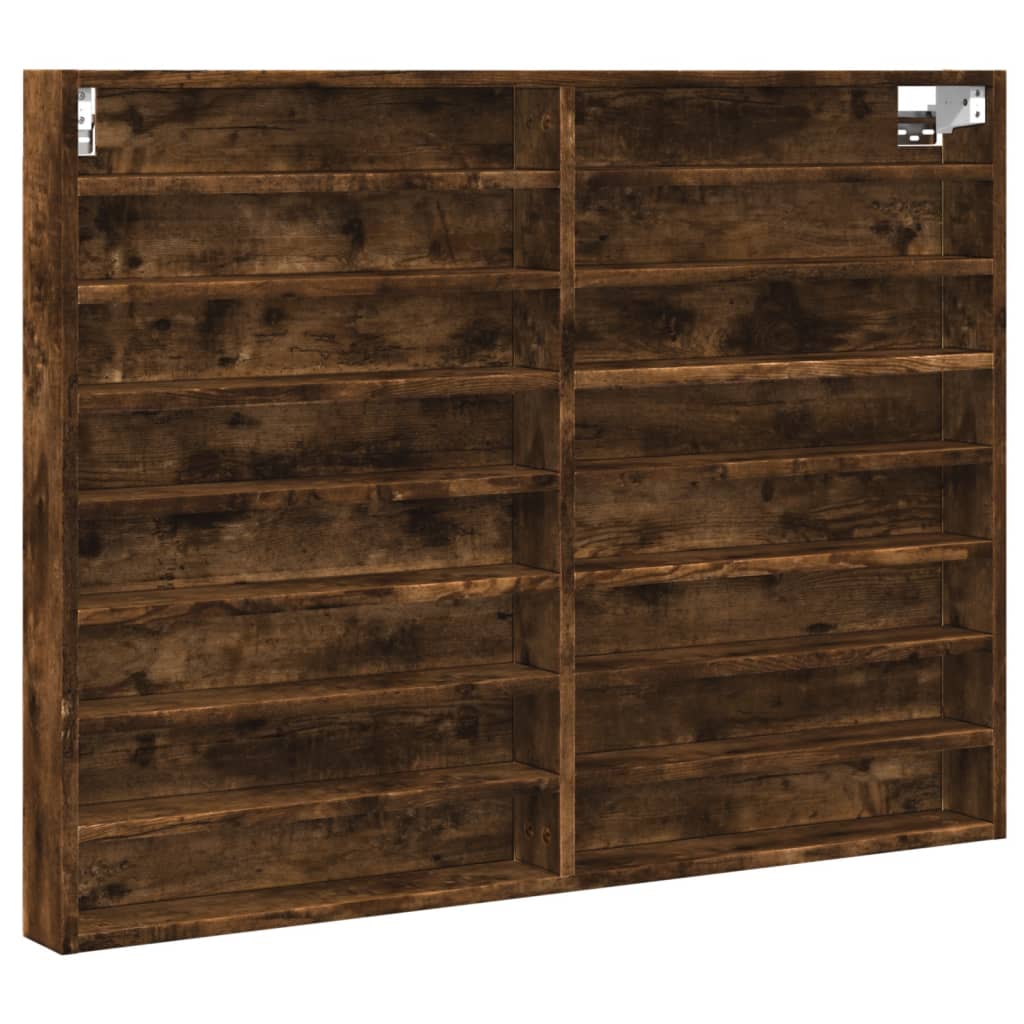 Armadietto Vetrina Rovere Fumo 100x8,5x75 cm Legno Multistrato | homemem39