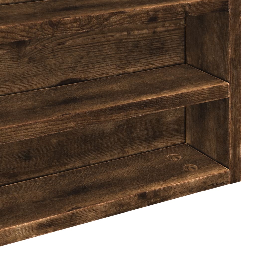 Armadietto Vetrina Rovere Fumo 100x8,5x75 cm Legno Multistrato | homemem39