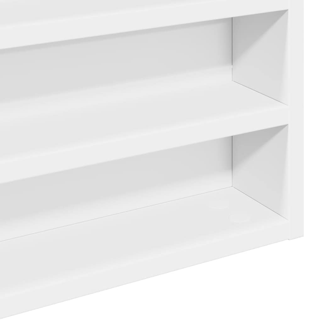 Armadietto con Vetrina Bianco 100x8,5x50 cm Legno Multistrato | homemem39