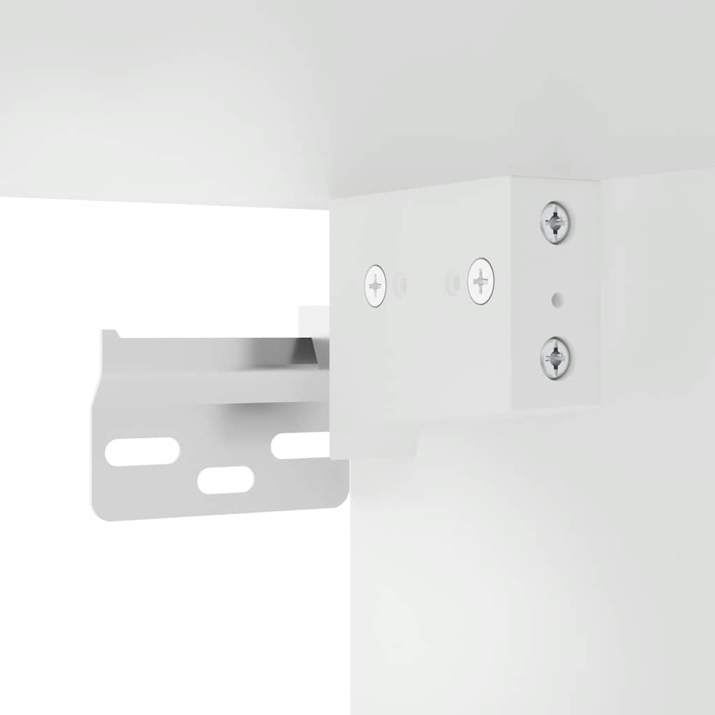 Armadietto con Vetrina Bianco 100x8,5x50 cm Legno Multistrato | homemem39