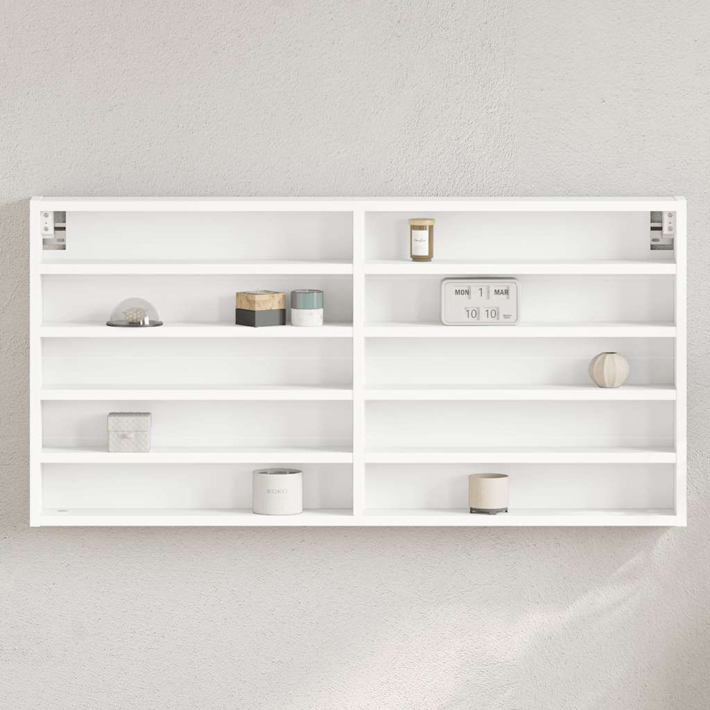 Armadietto con Vetrina Bianco 100x8,5x50 cm Legno Multistrato | homemem39