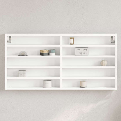 Armadietto con Vetrina Bianco 100x8,5x50 cm Legno Multistrato | homemem39