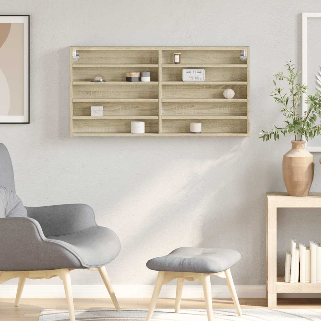 Armadietto Vetrina Rovere Sonoma 100x8,5x50cm Legno Multistrato | homemem39