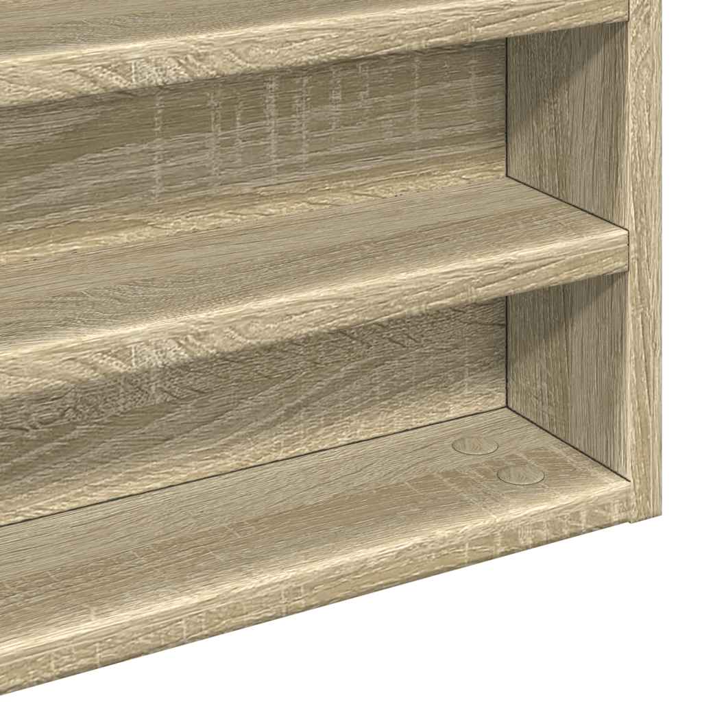 Armadietto Vetrina Rovere Sonoma 100x8,5x50cm Legno Multistrato | homemem39