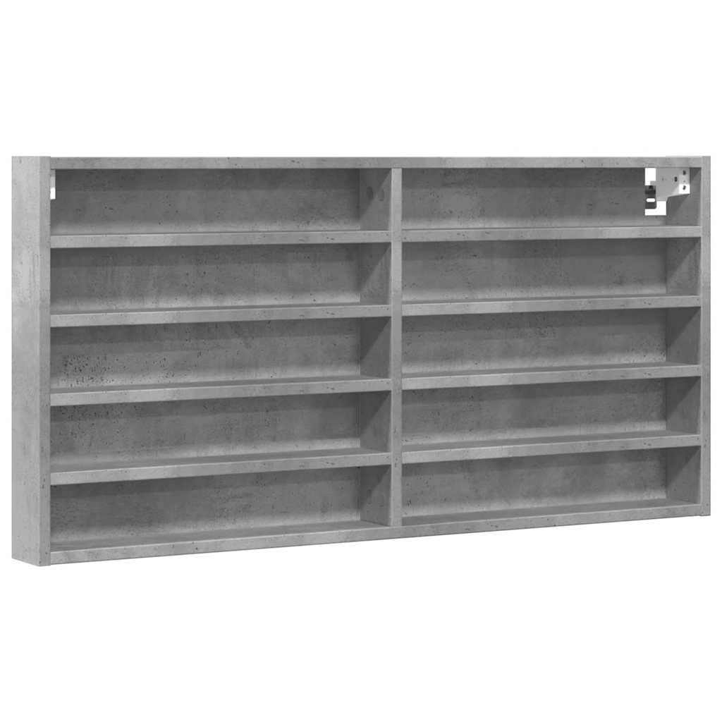 Armadietto Vetrina Grigio Cemento 100x8,5x50 cm Multistrato | homemem39