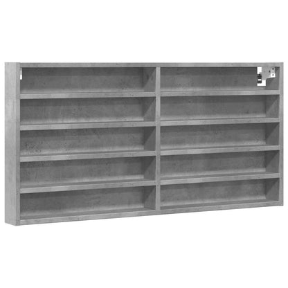 Armadietto Vetrina Grigio Cemento 100x8,5x50 cm Multistrato | homemem39