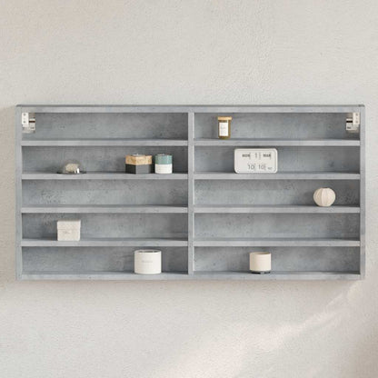 Armadietto Vetrina Grigio Cemento 100x8,5x50 cm Multistrato | homemem39