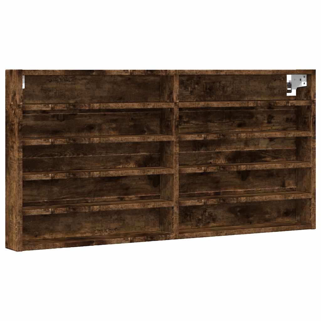 Armadietto Vetrina Rovere Fumo 100x8,5x50 cm Legno Multistrato | homemem39