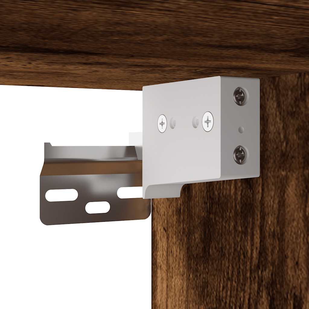 Armadietto Vetrina Rovere Fumo 100x8,5x50 cm Legno Multistrato | homemem39
