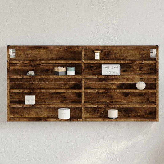 Armadietto Vetrina Rovere Fumo 100x8,5x50 cm Legno Multistrato | homemem39