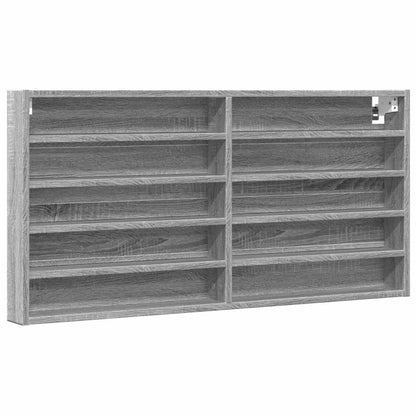 Armadietto Vetrina Grigio Sonoma 100x8,5x50cm Legno Multistrato | homemem39