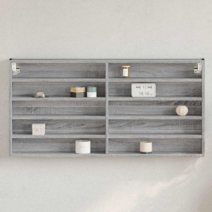 Armadietto Vetrina Grigio Sonoma 100x8,5x50cm Legno Multistrato | homemem39
