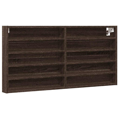 Armadietto Vetrina Rovere Marrone 100x8,5x50 Legno Multistrato | homemem39