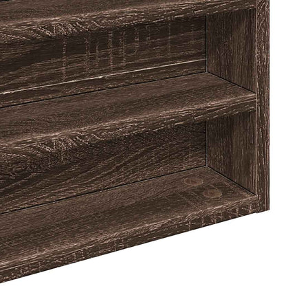 Armadietto Vetrina Rovere Marrone 100x8,5x50 Legno Multistrato | homemem39