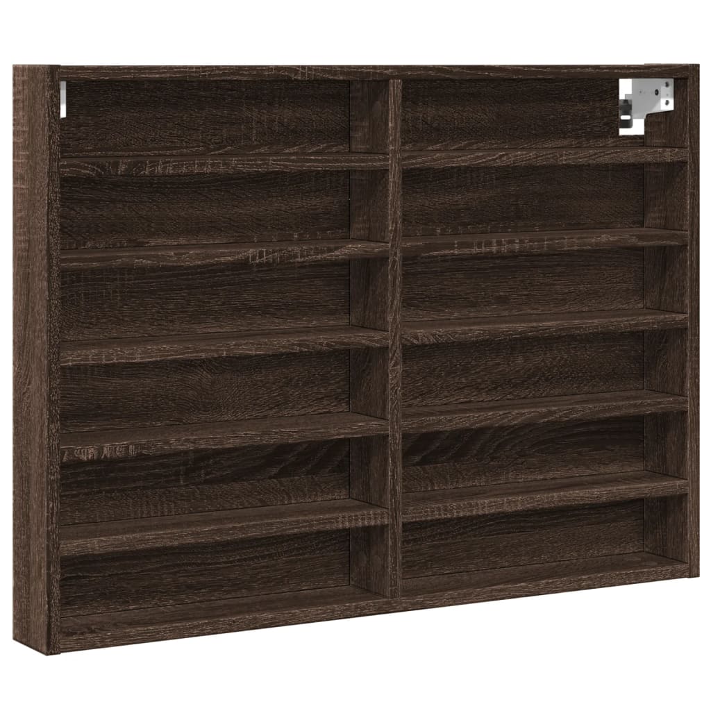 Armadietto Vetrina Rovere Marrone 80x8,5x58cm Legno Multistrato | homemem39