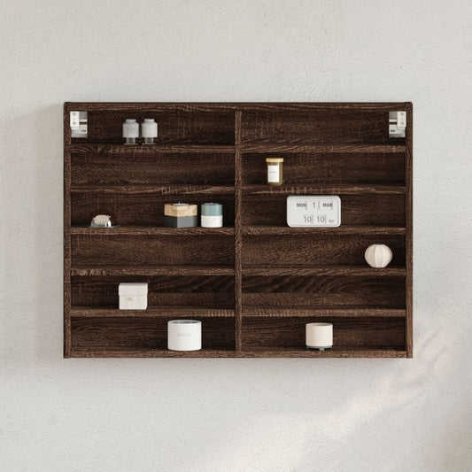 Armadietto Vetrina Rovere Marrone 80x8,5x58cm Legno Multistrato | homemem39