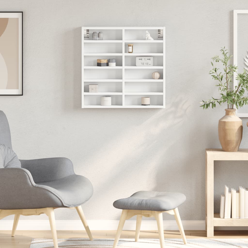 Armadietto con Vetrina Bianco 60x8,5x58 cm Legno Multistrato | homemem39