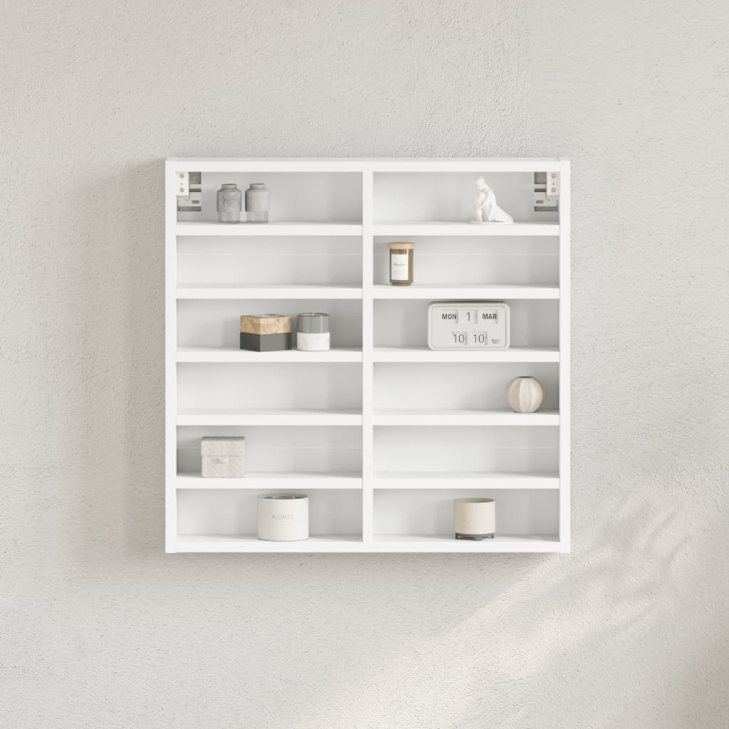 Armadietto con Vetrina Bianco 60x8,5x58 cm Legno Multistrato | homemem39
