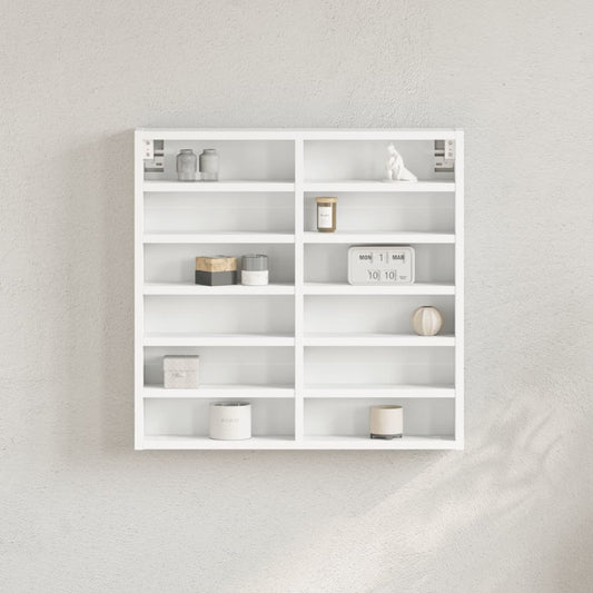Armadietto con Vetrina Bianco 60x8,5x58 cm Legno Multistrato | homemem39