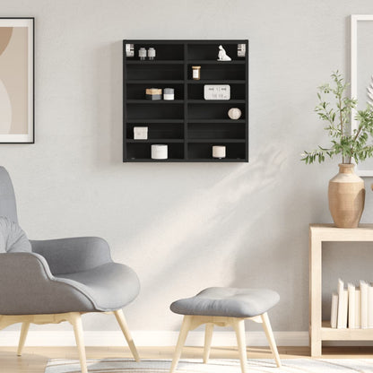 Armadietto con Vetrina Nero 60x8,5x58 cm in Legno Multistrato | homemem39
