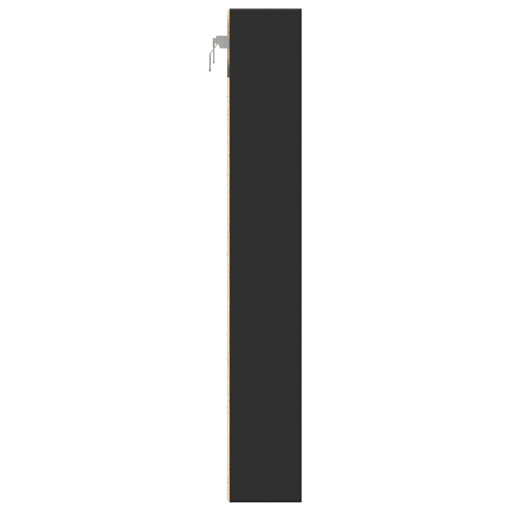 Armadietto con Vetrina Nero 60x8,5x58 cm in Legno Multistrato | homemem39