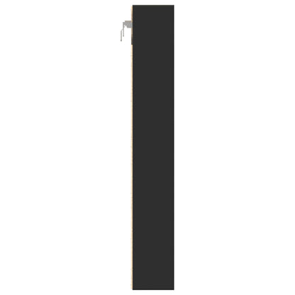 Armadietto con Vetrina Nero 60x8,5x58 cm in Legno Multistrato | homemem39