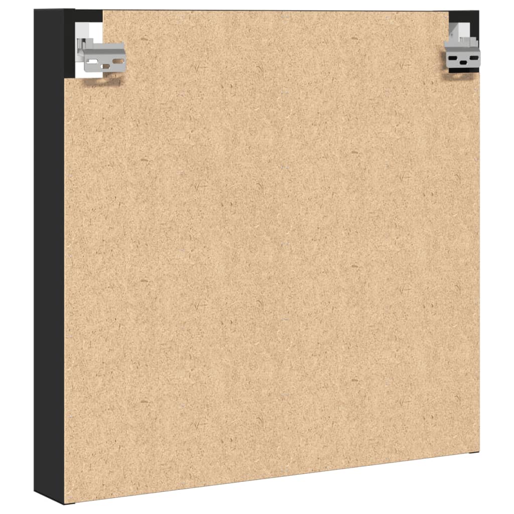Armadietto con Vetrina Nero 60x8,5x58 cm in Legno Multistrato | homemem39