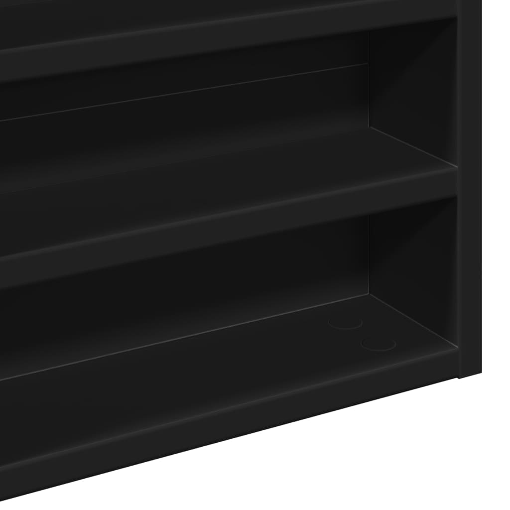 Armadietto con Vetrina Nero 60x8,5x58 cm in Legno Multistrato | homemem39