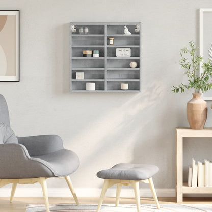 Armadietto Vetrina Grigio Cemento 60x8,5x58 cm Multistrato | homemem39