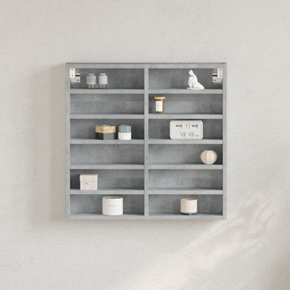 Armadietto Vetrina Grigio Cemento 60x8,5x58 cm Multistrato | homemem39