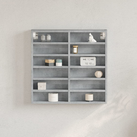 Armadietto Vetrina Grigio Cemento 60x8,5x58 cm Multistrato | homemem39
